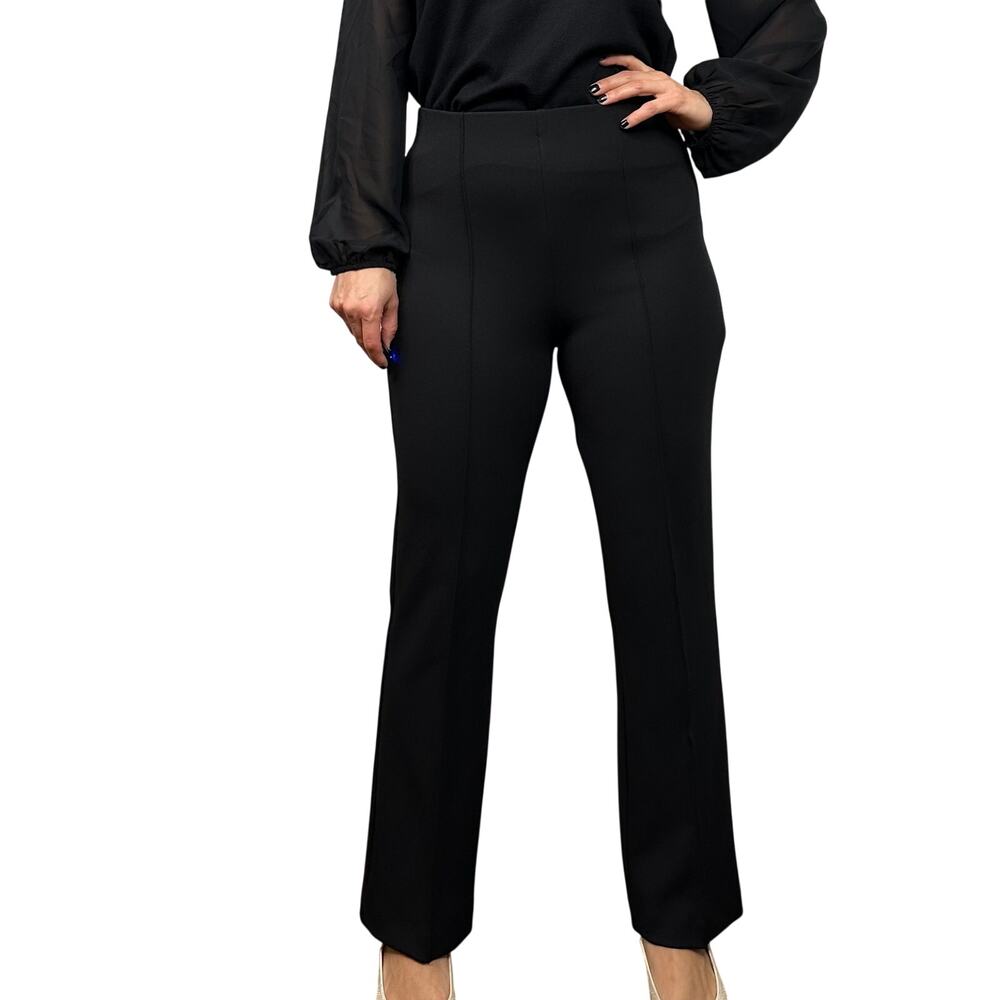 Cupcakes & Cashmere Black High Waisted Pleated Straight Leg Pants